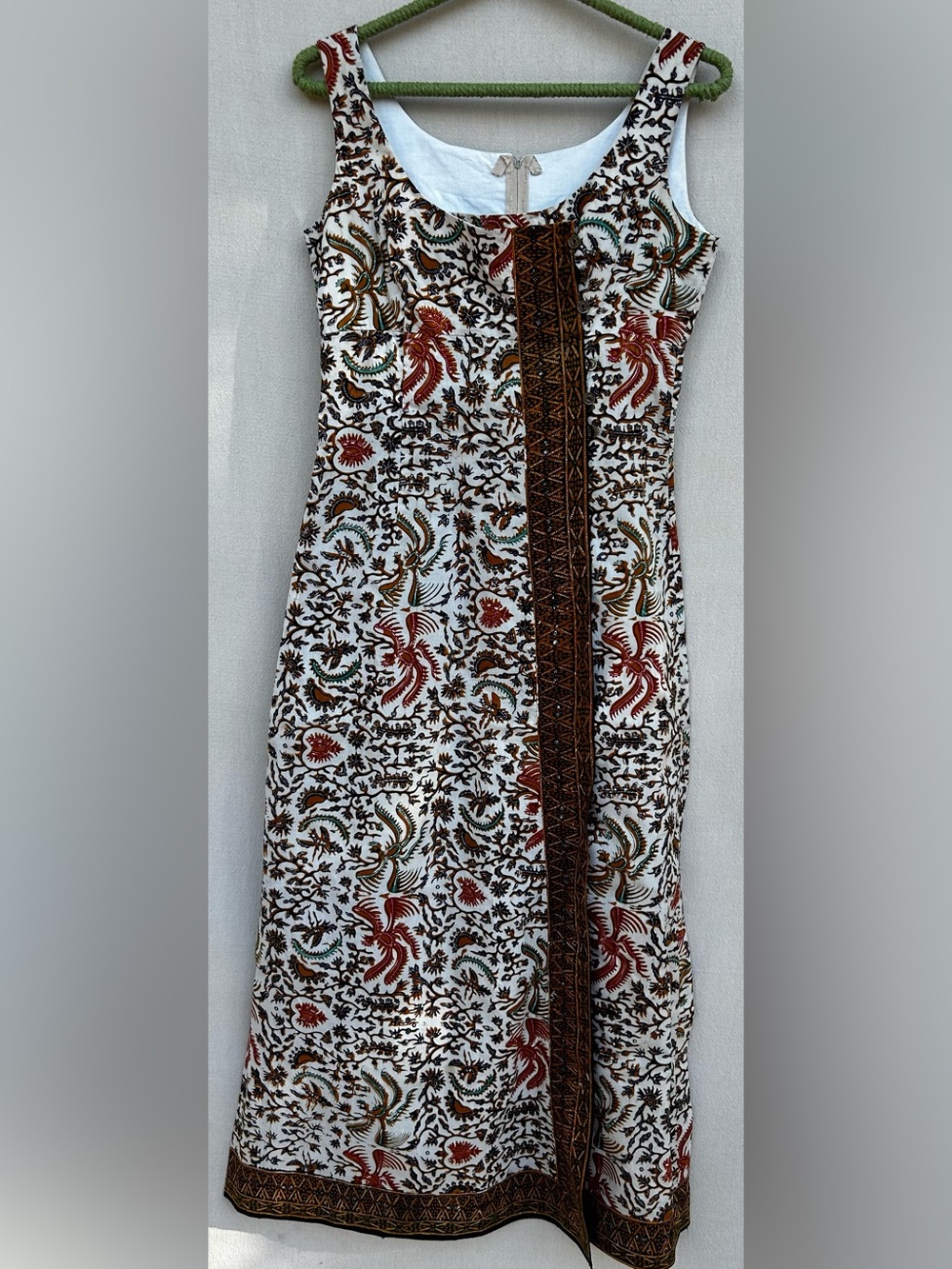 Handcrafted Strapless Floral-Print Dress in White and Multicolor